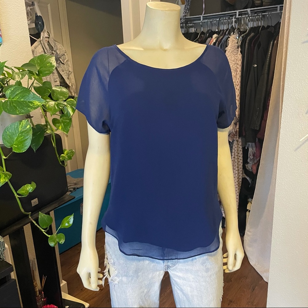 Bebe chiffon blouse. Sheer back